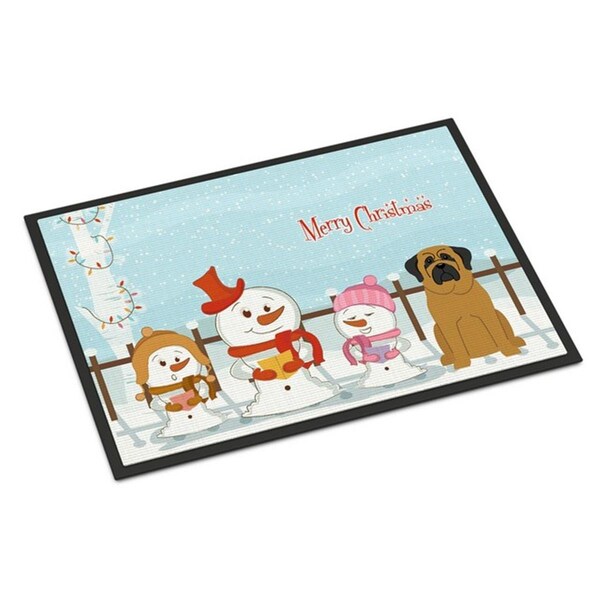 Carolines Treasures Merry Christmas Carolers Mastiff Indoor or Outdoor Mat, 24 x 0.25 x 36 in. BB2349JMAT - main